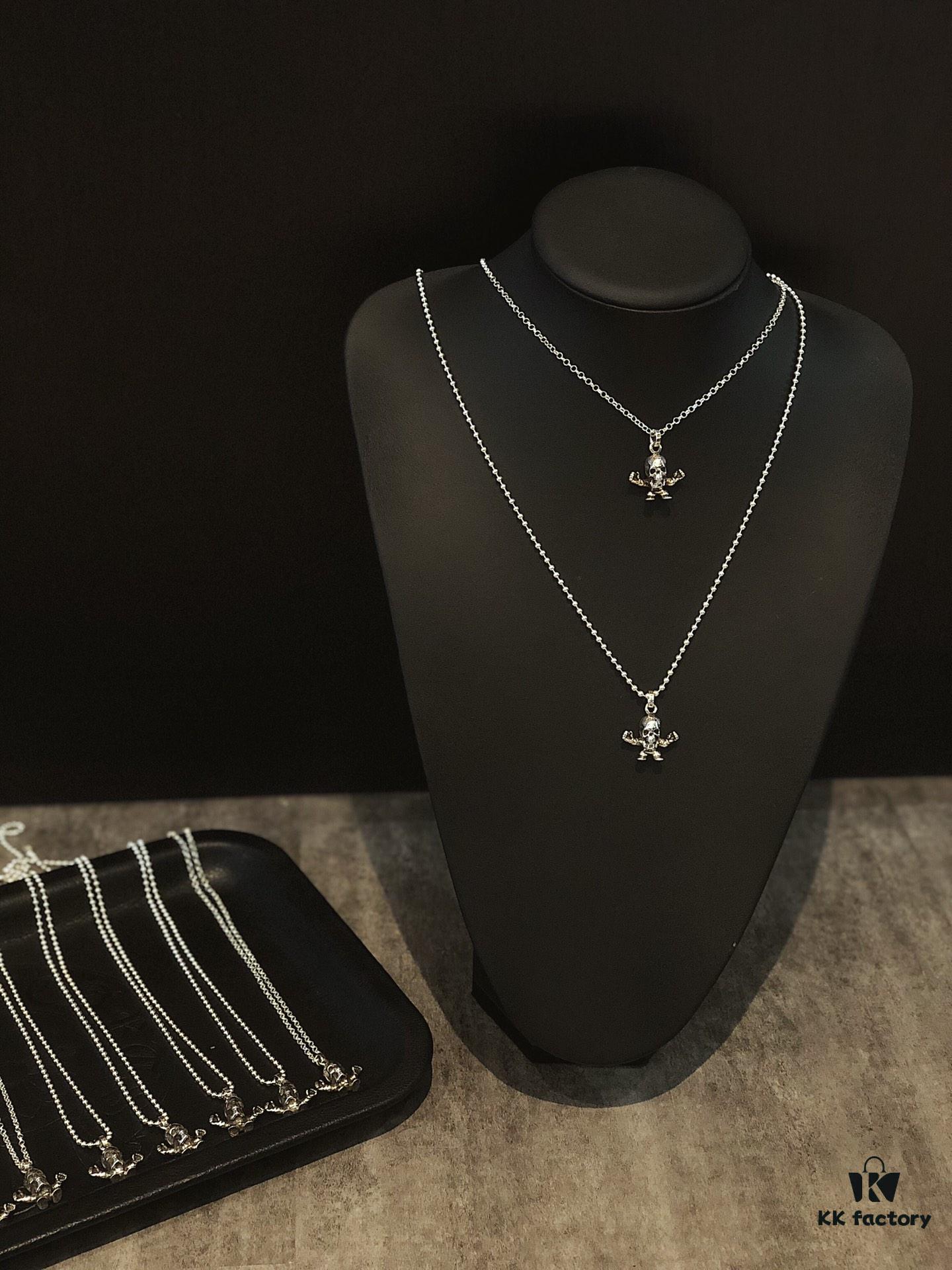693008c712f62673a6fab68e Chrome Hearts Foti Small Power Skull Necklace