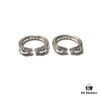 693008cd12f62673a6fab698 Chrome Hearts Double Dragon Dog Head Ring with Adjustable Open Design and Embossed Lettering Details