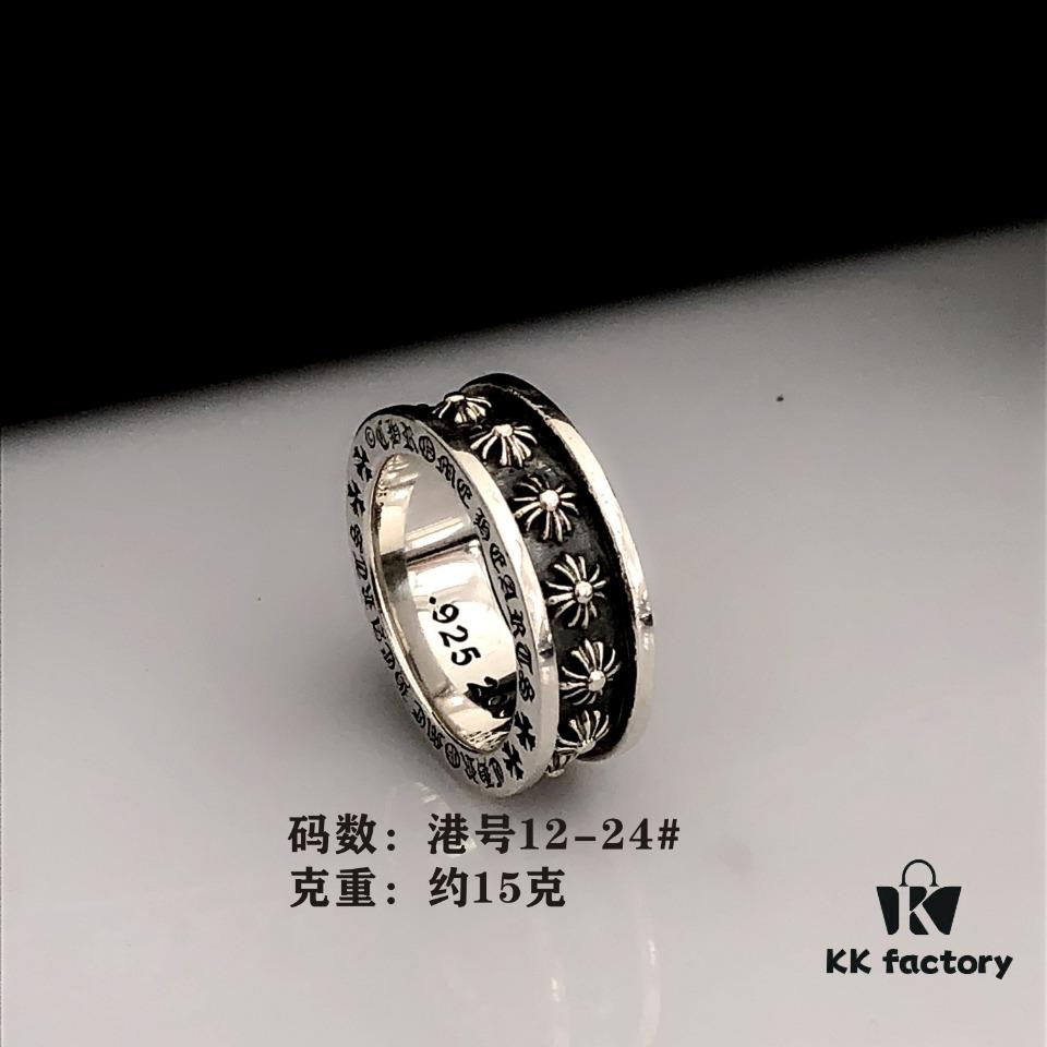 Three Classic Chrome Hearts Rings