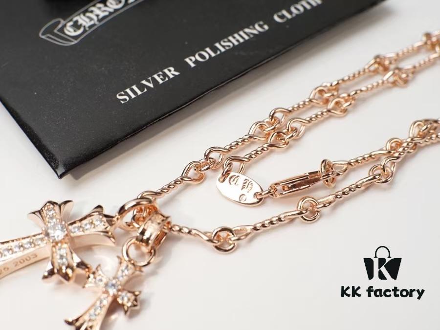 6930090012f62673a6fab705 Chrome Hearts Cross Pendant Necklace – Heavyweight High-End Custom Design, Silver, Rose Gold, and Gold Finish