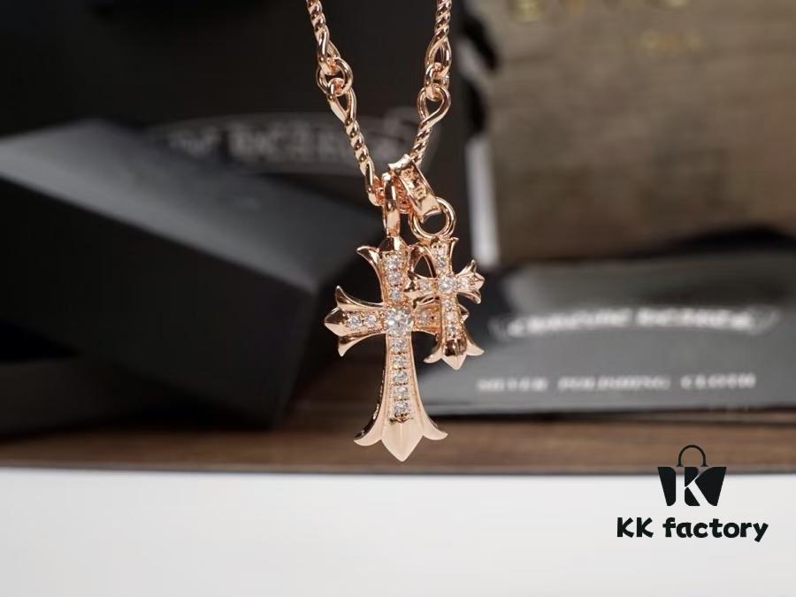6930090112f62673a6fab706 Chrome Hearts Cross Pendant Necklace – Heavyweight High-End Custom Design, Silver, Rose Gold, and Gold Finish