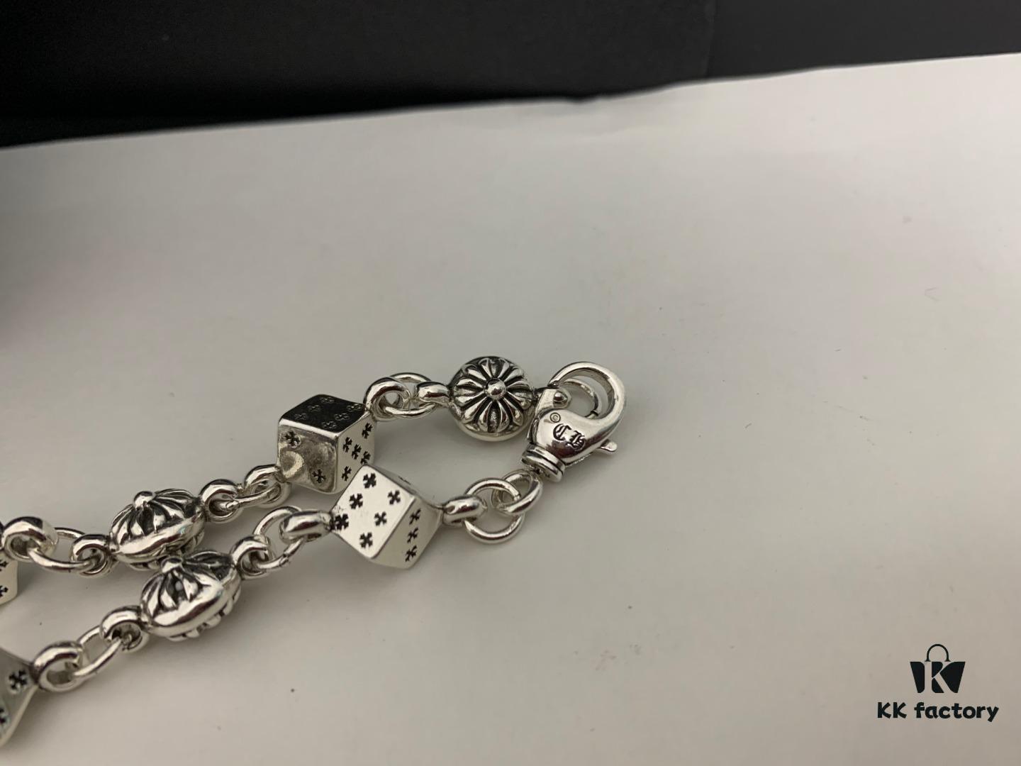 Chrome Hearts Cross Flower Dice Bracelet, Length: 18-20-22 cm