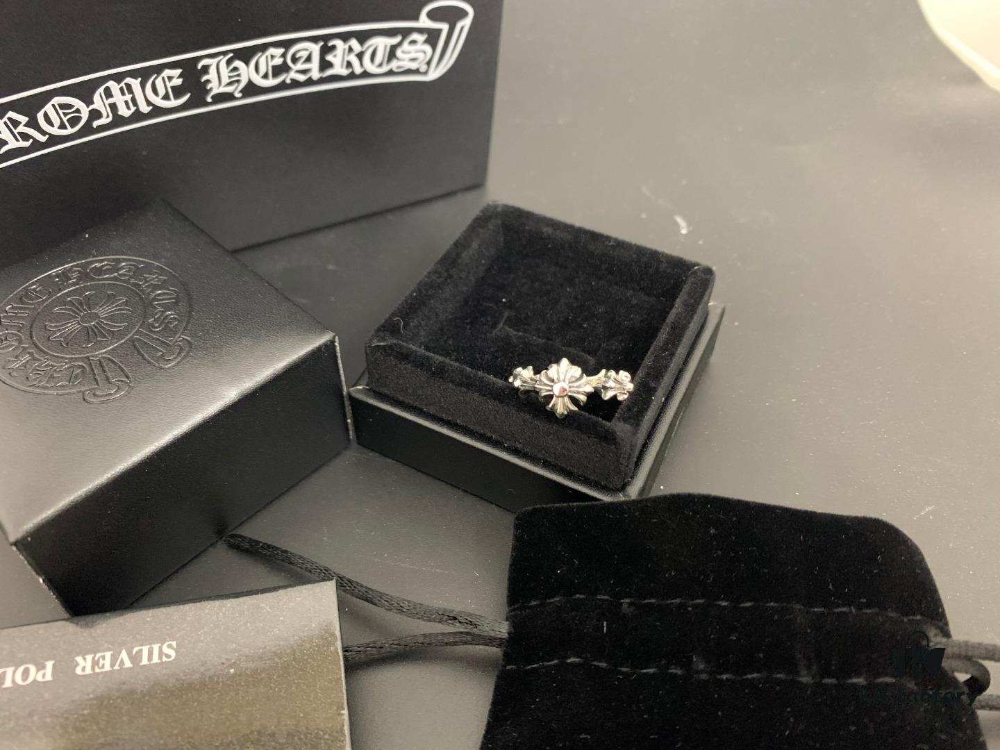 Chrome Hearts Fish Tail Cross Bloom Open Ring
