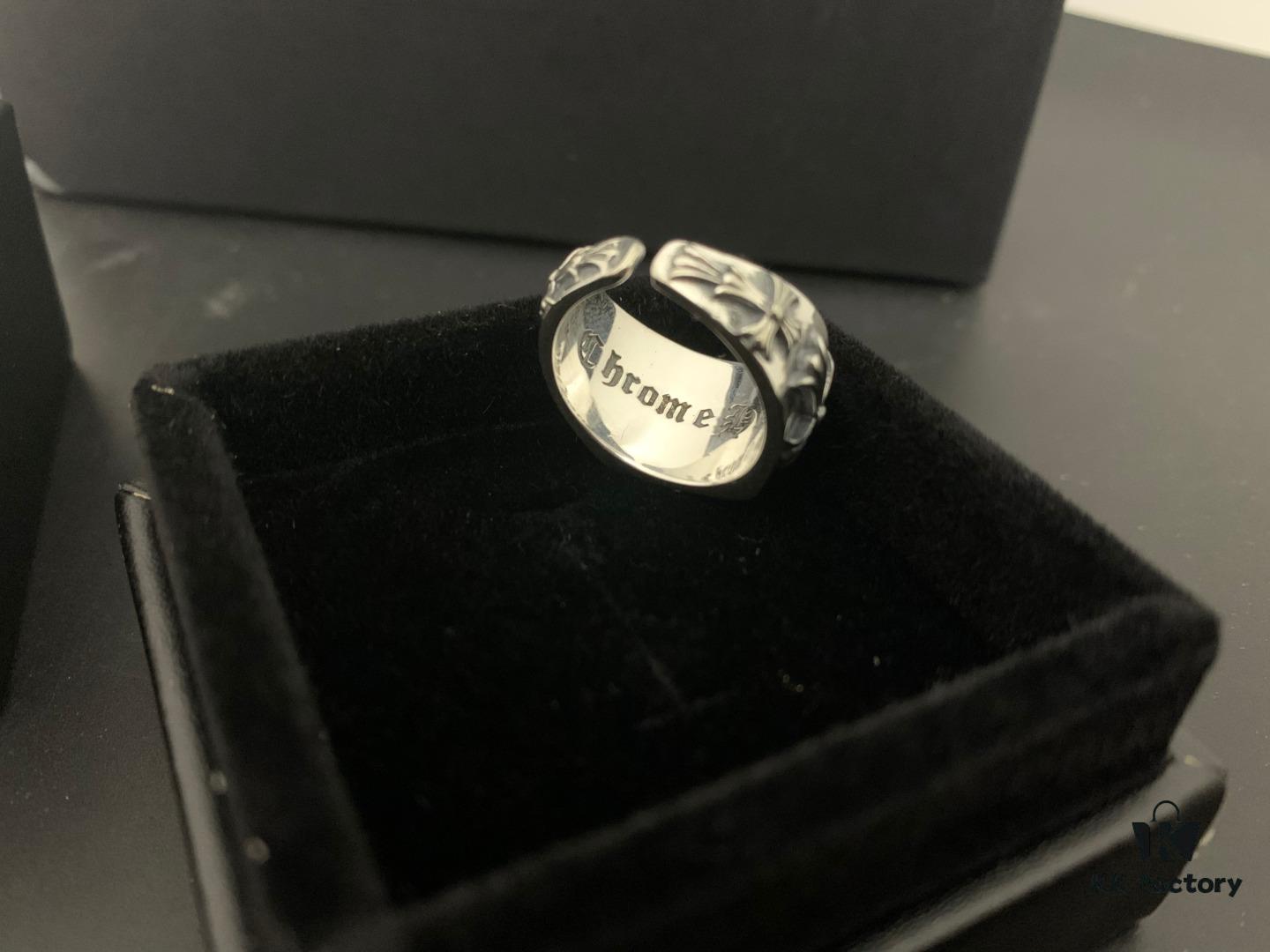 6930092412f62673a6fab759 🔥 Chrome Hearts Men's Floral Cross Square Open Ring