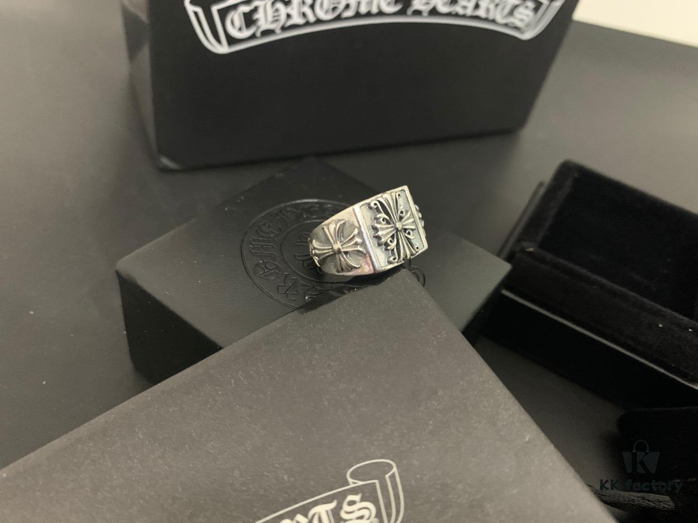 6930092712f62673a6fab75f 🔥 Chrome Hearts Men's Floral Cross Square Open Ring