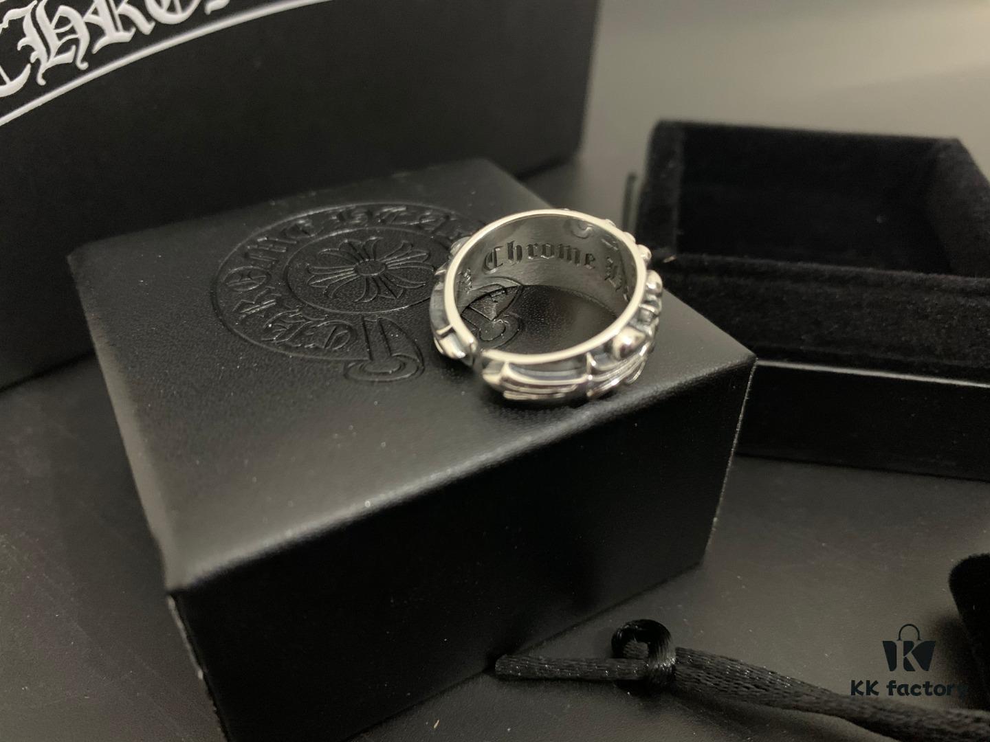 Chrome Hearts Punk Style Cross Flower Open Ring