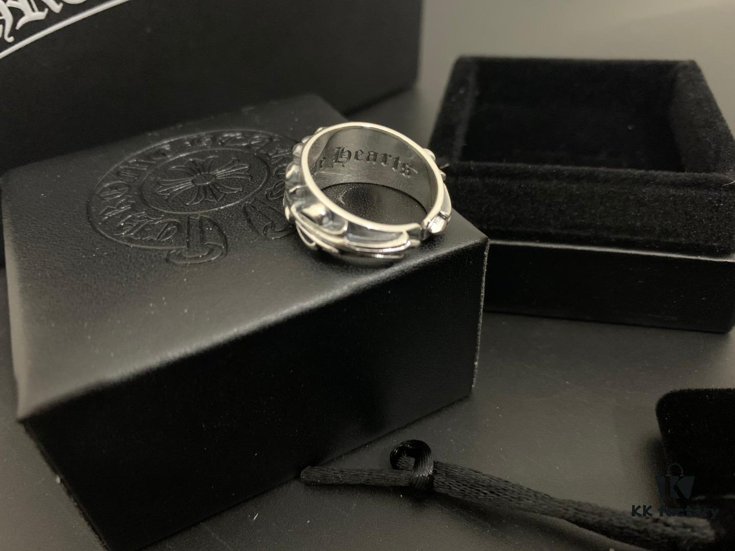 Chrome Hearts Punk Style Cross Flower Open Ring