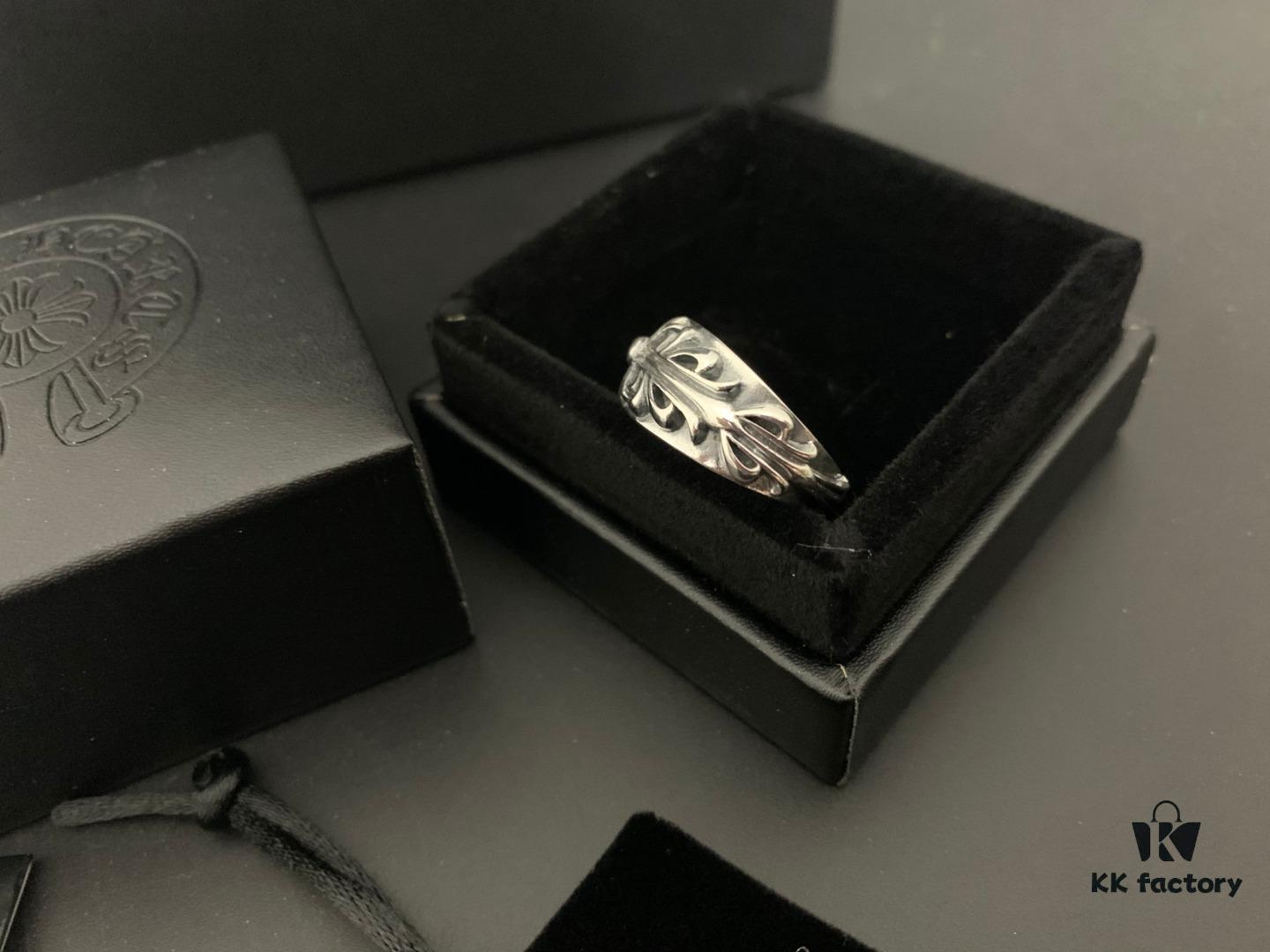 Chrome Hearts Punk Style Cross Flower Open Ring
