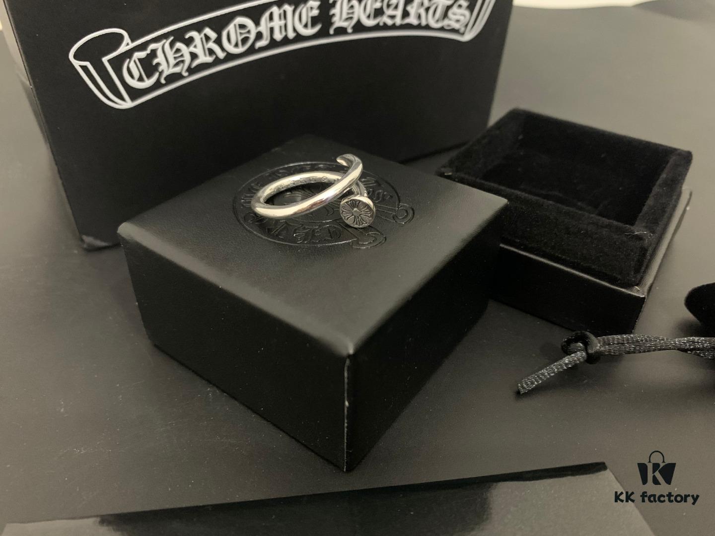 Chrome Hearts Cross Flower Nail Open Ring