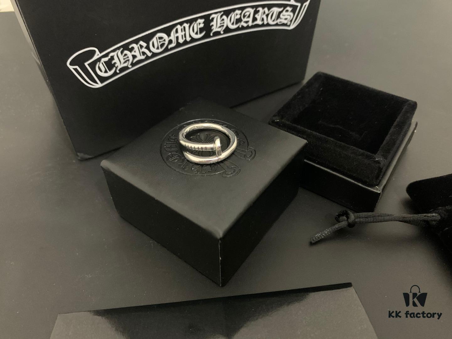 Chrome Hearts Cross Flower Nail Open Ring