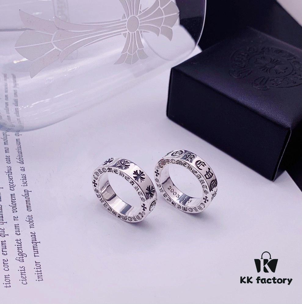 6930094a12f62673a6fab7ab Chrome Hearts CH Forever Ring Classic Eternal Couple Ring Trendy Versatile Band