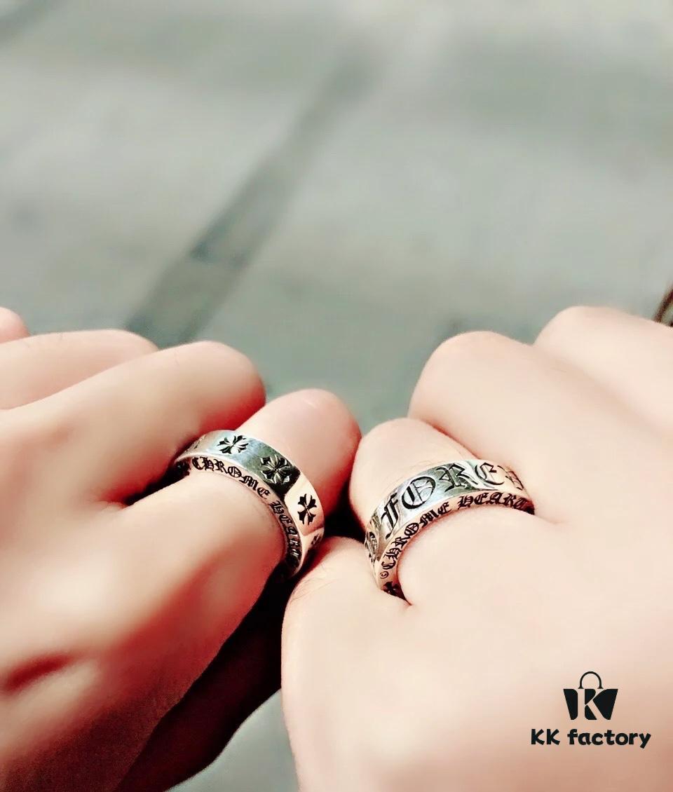 6930094c12f62673a6fab7ae Chrome Hearts CH Forever Ring Classic Eternal Couple Ring Trendy Versatile Band