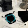 6930095512f62673a6fab7bd Chrome Hearts Turquoise and 925 Sterling Silver Bead Bracelet - Classic Unisex Design with Oxidized Finish