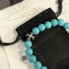 6930095612f62673a6fab7c0 Chrome Hearts Turquoise and 925 Sterling Silver Bead Bracelet - Classic Unisex Design with Oxidized Finish