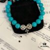 6930095912f62673a6fab7c4 Chrome Hearts Turquoise and 925 Sterling Silver Bead Bracelet - Classic Unisex Design with Oxidized Finish