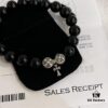 6930095912f62673a6fab7c5 Chrome Hearts Obsidian and Sterling Silver Bead Bracelet with Four Cross Charms