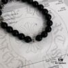 6930095e12f62673a6fab7cf Chrome Hearts Valentine's Gift 🎁 Obsidian with Four Sterling Silver Beads Bracelet