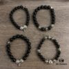 6930096212f62673a6fab7db Chrome Hearts Valentine's Gift 🎁 Obsidian with Four Sterling Silver Beads Bracelet