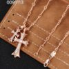 Chrome Hearts Classic Double Cross Necklace - Same Style Worn by Celebrities and Influencers