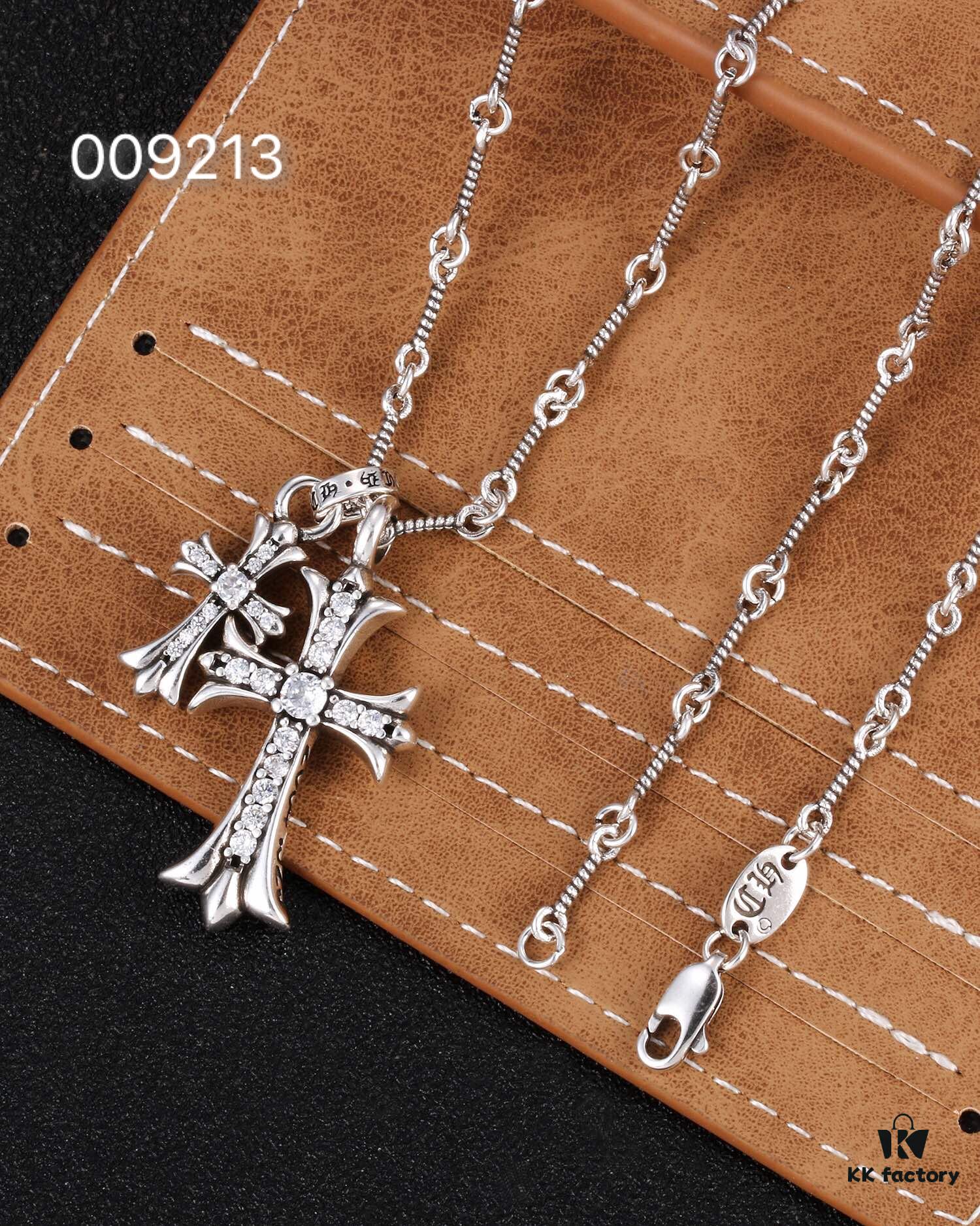 Chrome Hearts Classic Double Cross Necklace - Same Style Worn by Celebrities and Influencers