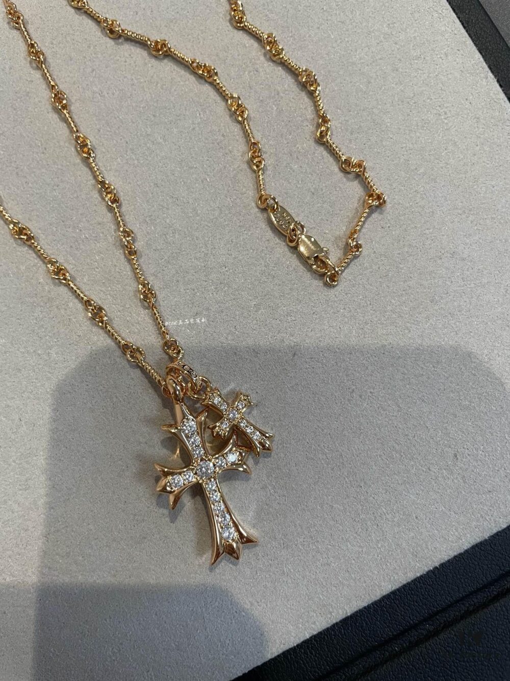 6930099712f62673a6fab833 Rose Gold Available! K Croxx Double Cross Necklace