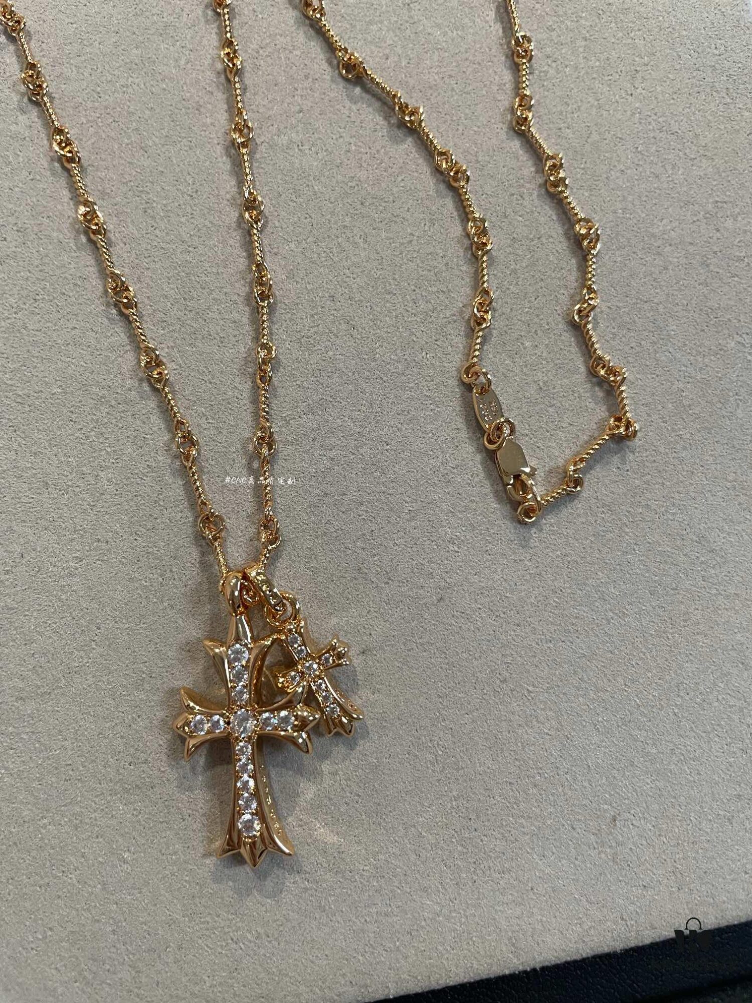 Rose Gold Available! K Croxx Double Cross Necklace