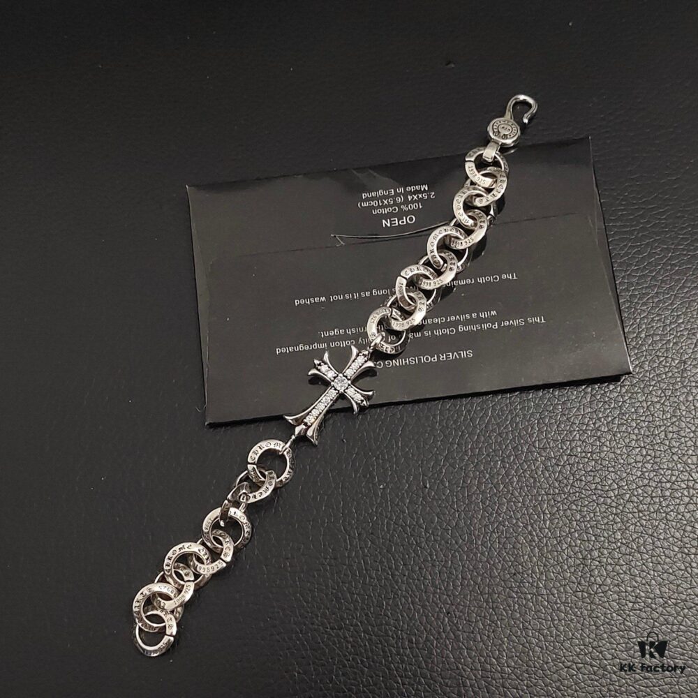 693009ca12f62673a6fab89e Today's Recommendation: Chrome Hearts Full Diamond Cross with Single Ring Bracelet