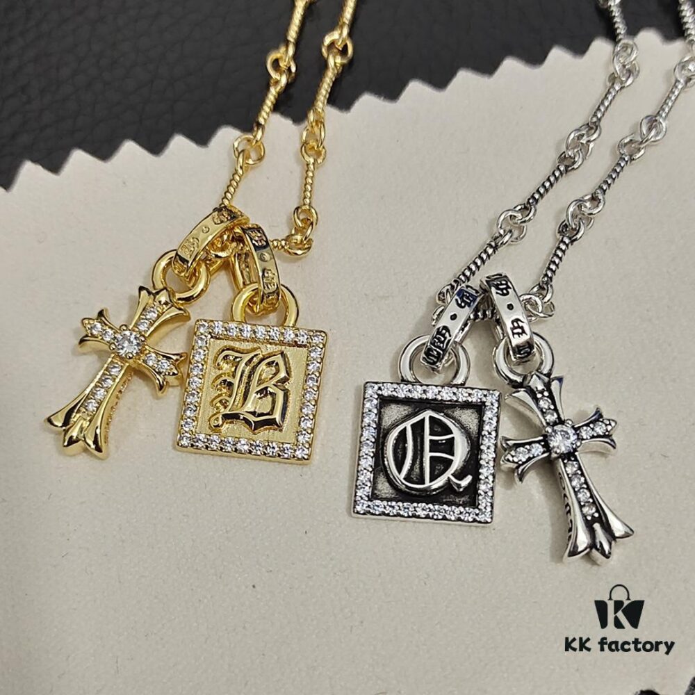 693009cc12f62673a6fab8a0 Today's Recommendation: Chrome Hearts New Diamond-Paved Square Cross Necklace