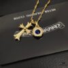 693009d012f62673a6fab8a4 Today's Recommendation: Chrome Hearts Gold Blue Diamond Cross Necklace