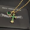 Today's Recommendation: Chrome Hearts Replicated Gold-Tone Green Zircon Cross Necklace