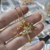 693009e012f62673a6fab8bc Chrome Hearts Thirty Cross Necklace with White Diamonds and Colored Diamonds