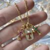 Chrome Hearts Military Medal with Colorful Diamond Small Cross