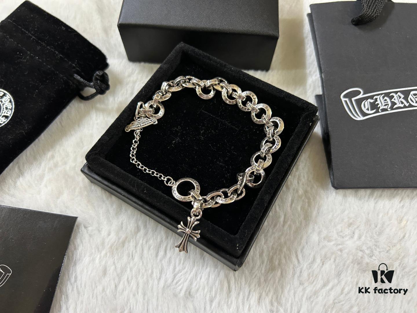 693009e512f62673a6fab8c8 Chrome Hearts Interlocking Cross Bracelet 18-20-22CM