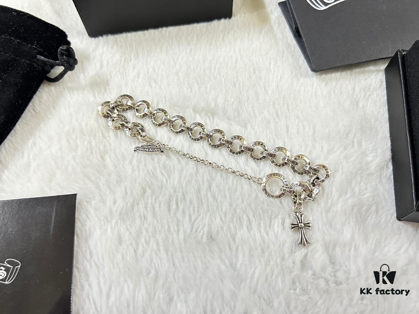 693009e512f62673a6fab8ca Chrome Hearts Interlocking Cross Bracelet 18-20-22CM