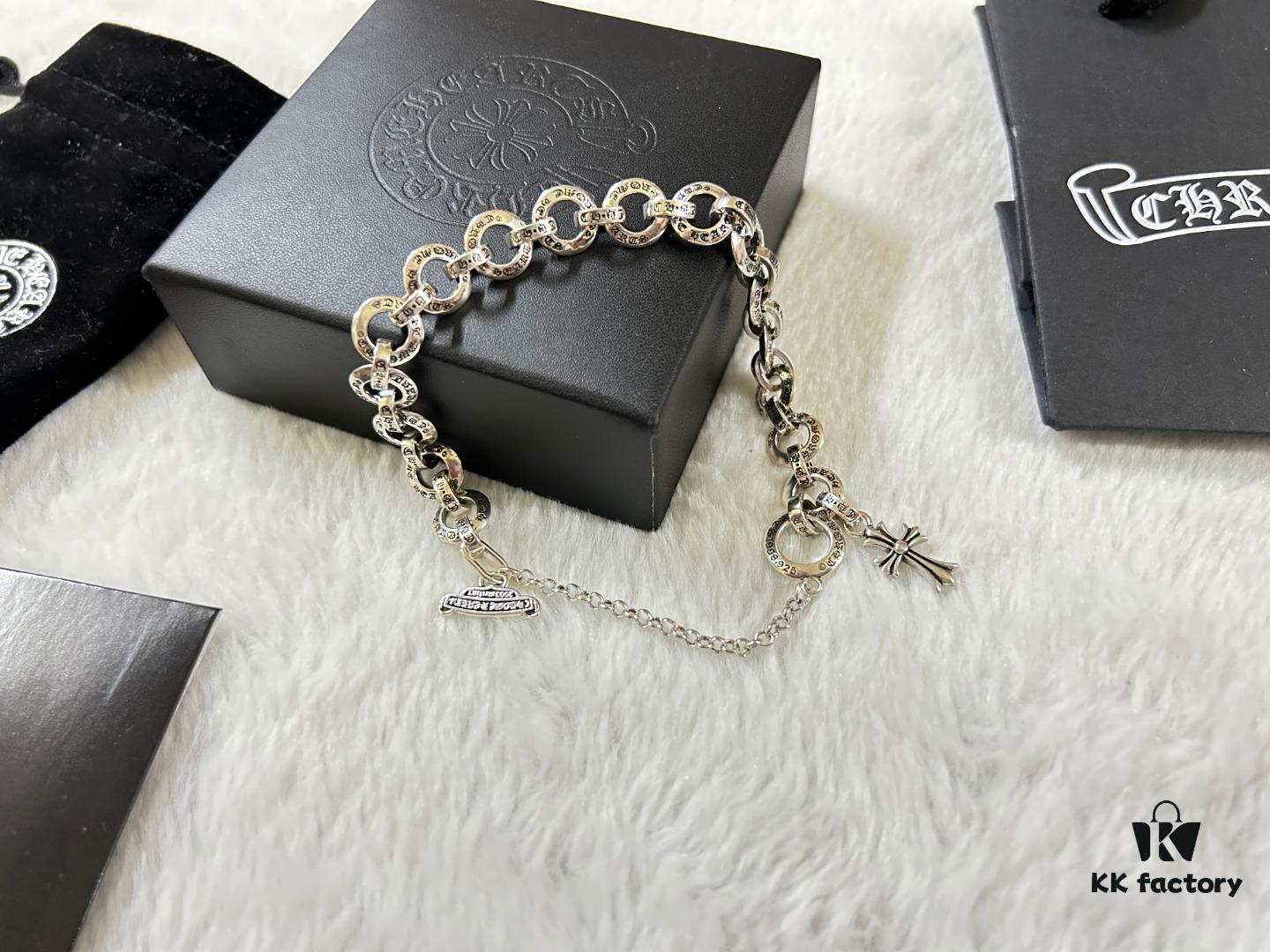 693009e912f62673a6fab8ce Chrome Hearts Interlocking Cross Bracelet 18-20-22CM