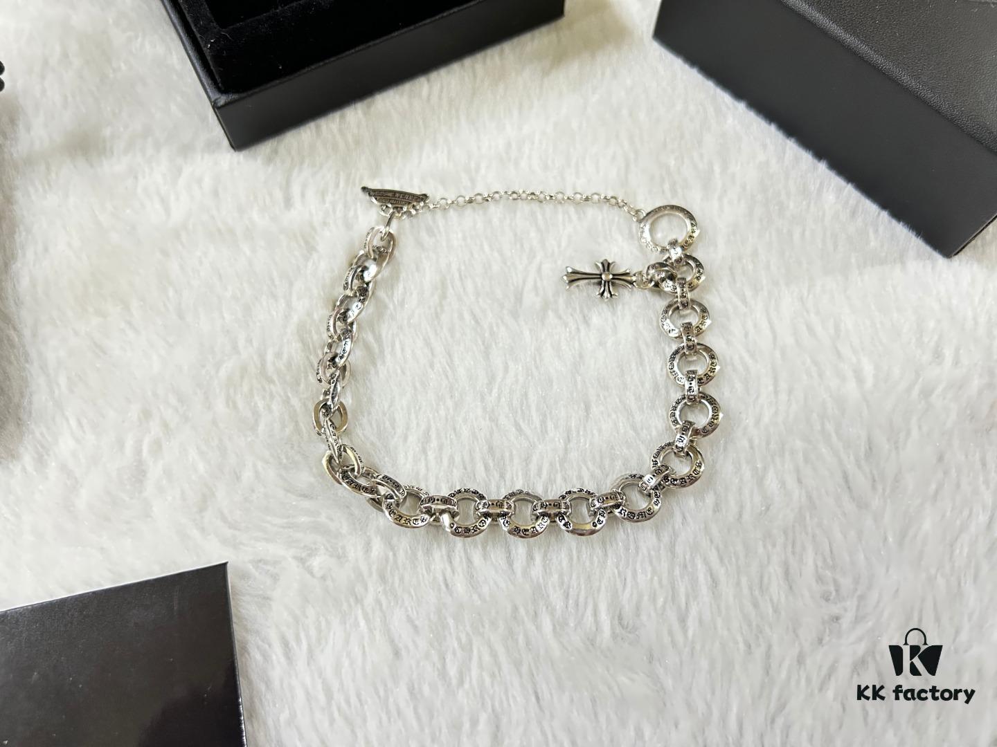 693009e912f62673a6fab8d0 Chrome Hearts Interlocking Cross Bracelet 18-20-22CM