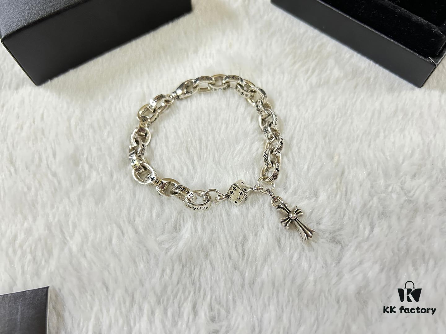 693009e912f62673a6fab8d2 Chrome Hearts Oval Link Cross Bracelet 18-20-22 cm