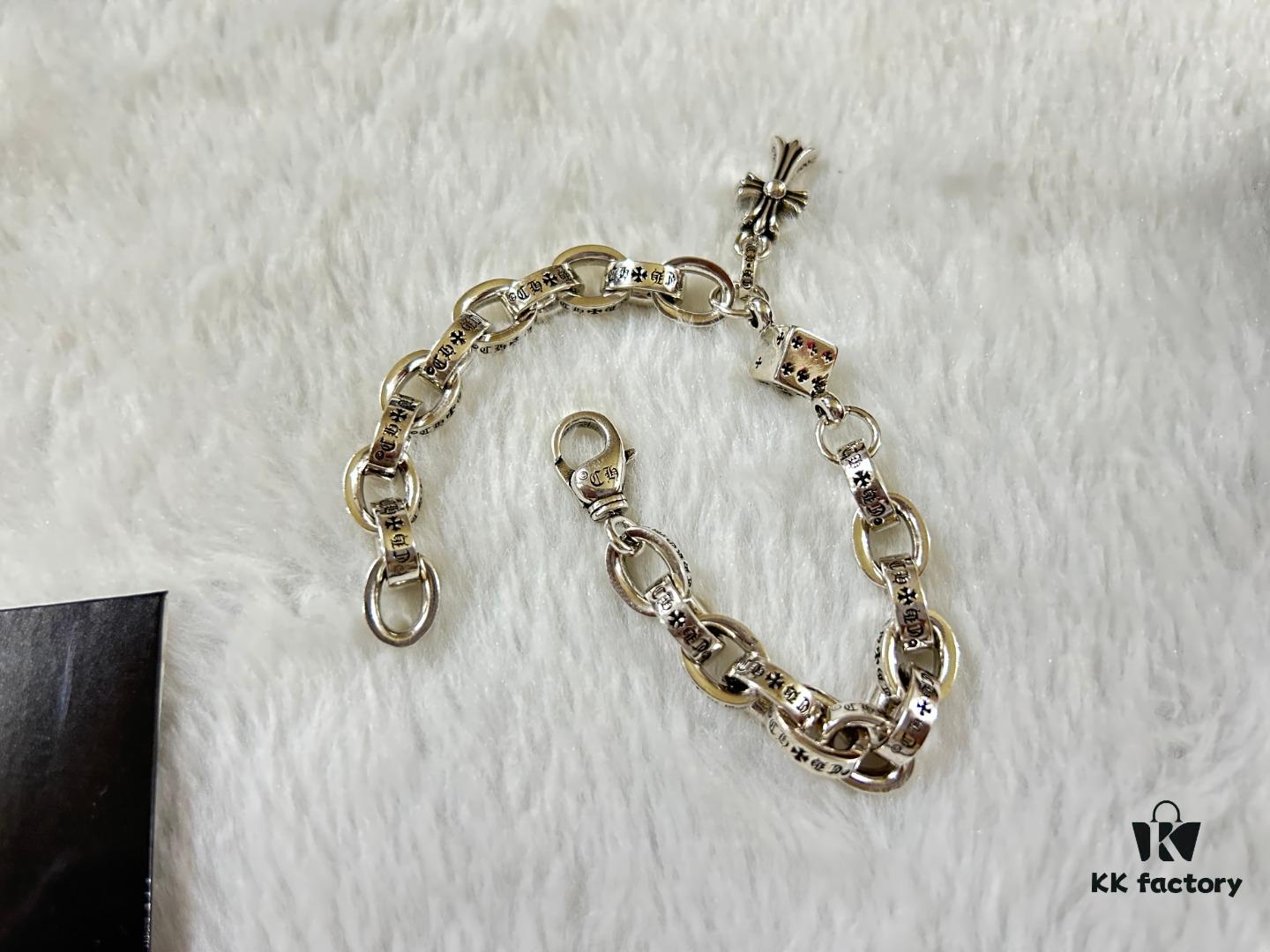 693009ec12f62673a6fab8d5 Chrome Hearts Oval Link Cross Bracelet 18-20-22 cm