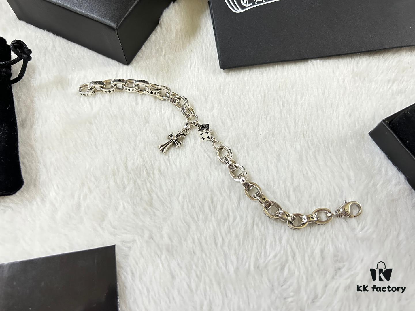 693009ed12f62673a6fab8da Chrome Hearts Oval Link Cross Bracelet 18-20-22 cm
