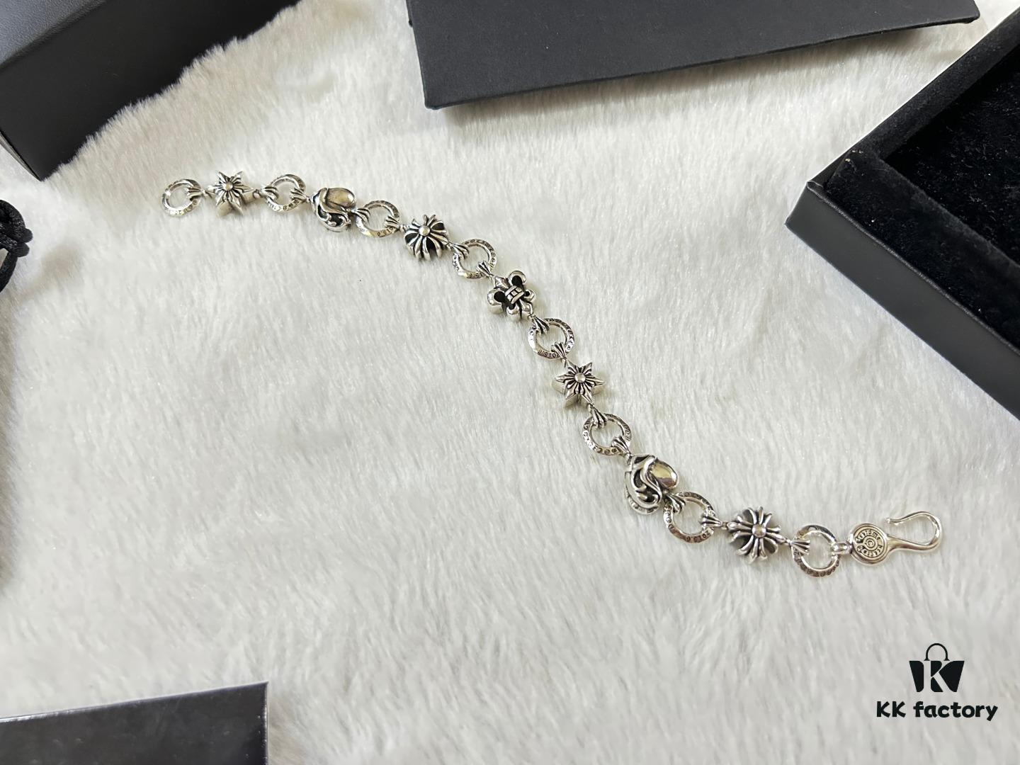 693009ef12f62673a6fab8dc Chrome Hearts Heart-Shaped Cross Anchor Bracelet, Length: 18-20 cm