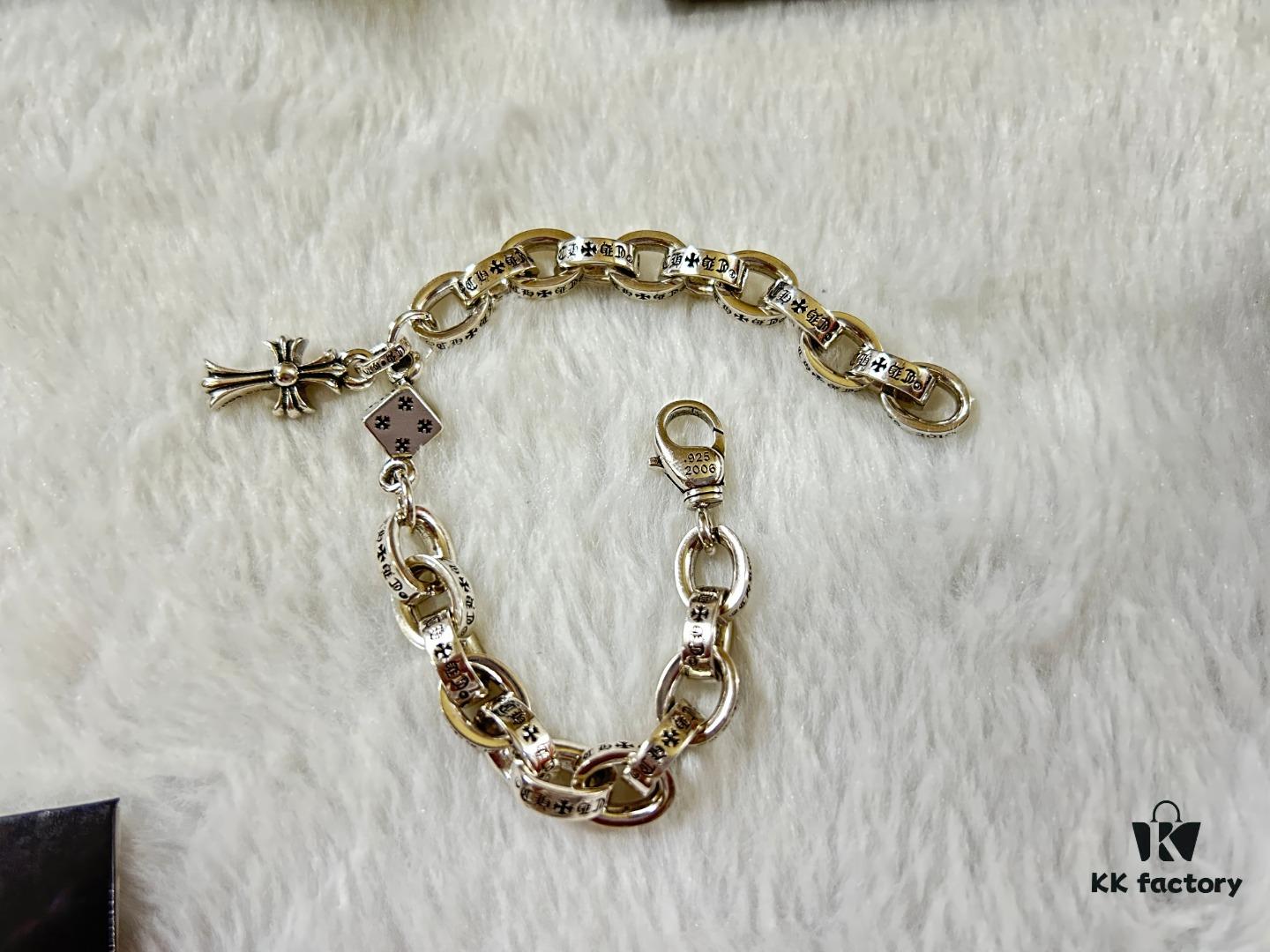 693009f112f62673a6fab8de Chrome Hearts Oval Link Cross Bracelet 18-20-22 cm