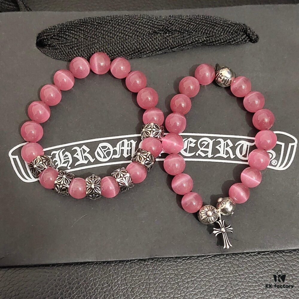 693009f712f62673a6fab8e9 Today's Recommendation: Chrome Hearts Lucky Wealth and Love Attraction Pink Diamond Cat's Eye Bracelet
