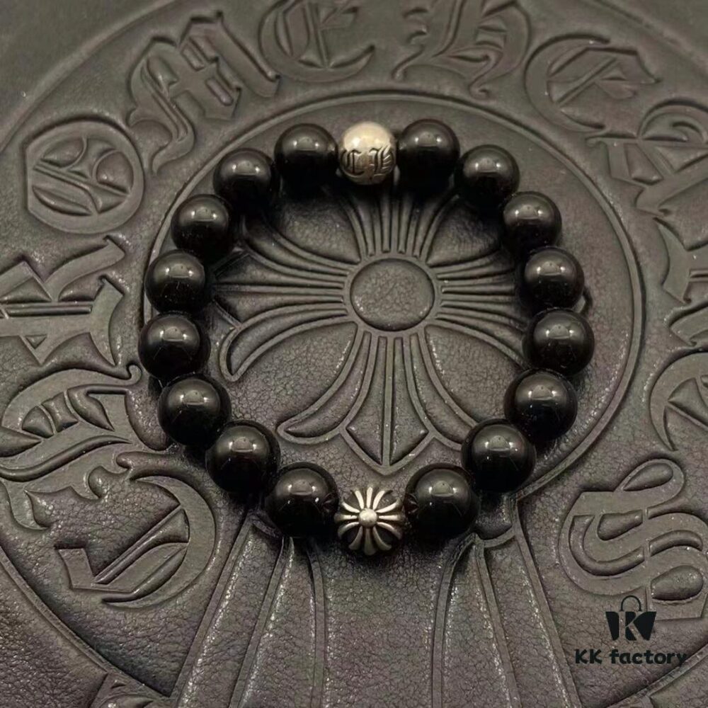 693009fe12f62673a6fab8fa High-Grade Chrome Hearts Beaded Bracelet, Adjustable Size 15-25cm, Customizable Style and Color