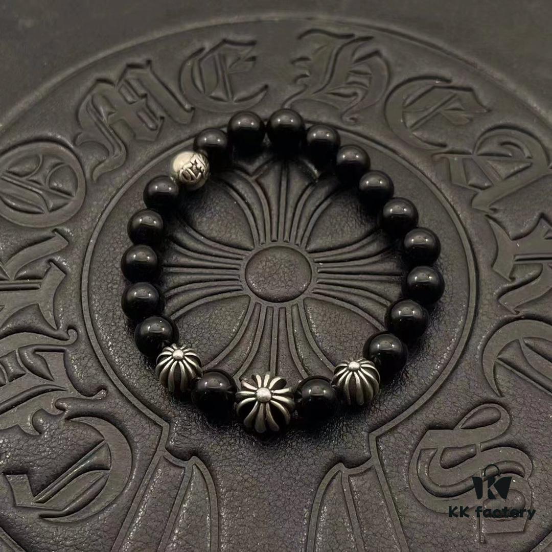 69300a0512f62673a6fab90a High-Grade Chrome Hearts Beaded Bracelet, Available in Sizes 15-25, Customizable Style and Color