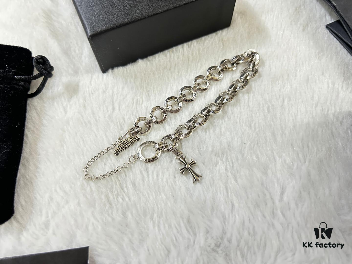 69300a0712f62673a6fab90d Chrome Hearts Interlocking Cross Bracelet 18-20-22CM