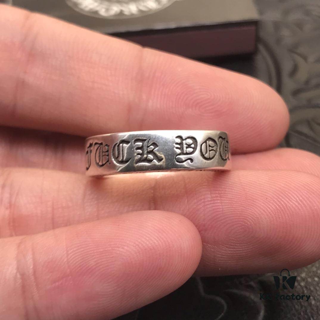 Basic Crocodile Heart Ring 6MM FUCK YOU, Similar to FOREVER, Pay Attention to Letter Distinction