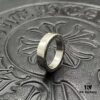 CHROME HEARTS High-Quality Cropped Heart Ring 6mm Plain Band