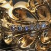 CHROME HEARTS High-Replica Cross Open-Band Ring with Diamond Inlay in 22K Gold