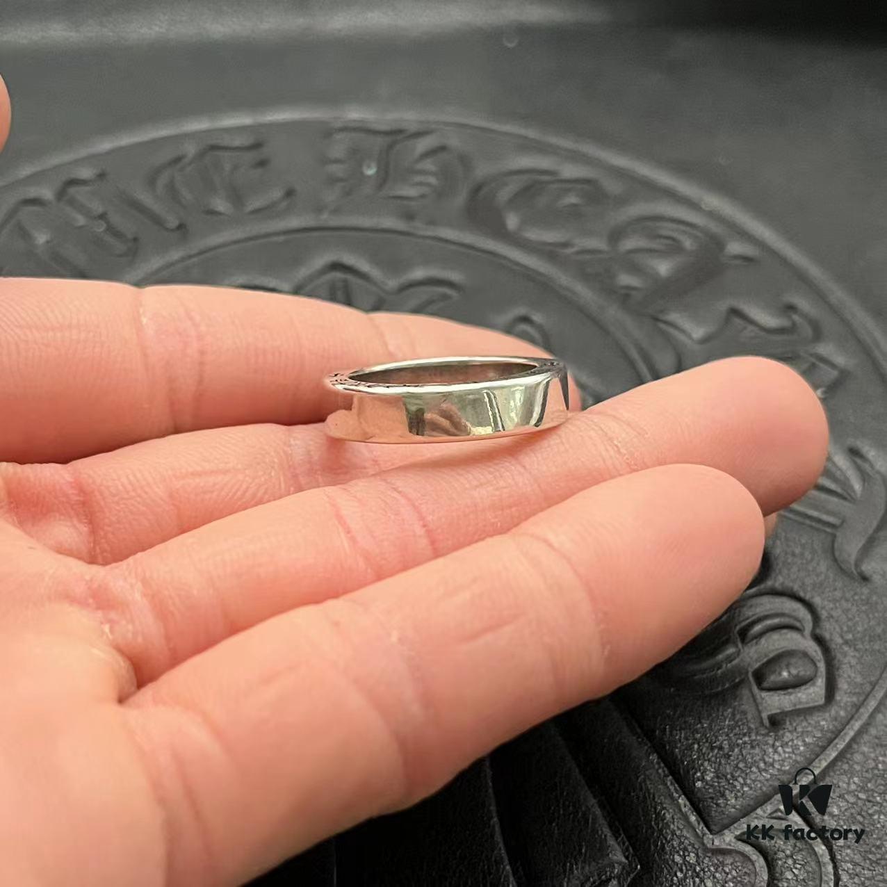 CHROME HEARTS High-Quality Cropped Heart Ring 6mm Plain Band