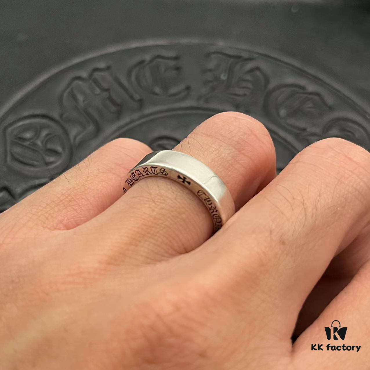 CHROME HEARTS High-Quality Cropped Heart Ring 6mm Plain Band